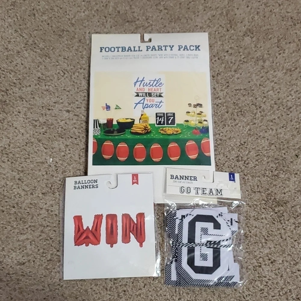 Football Sports Team Party Pack Balloons Banner Photo Props